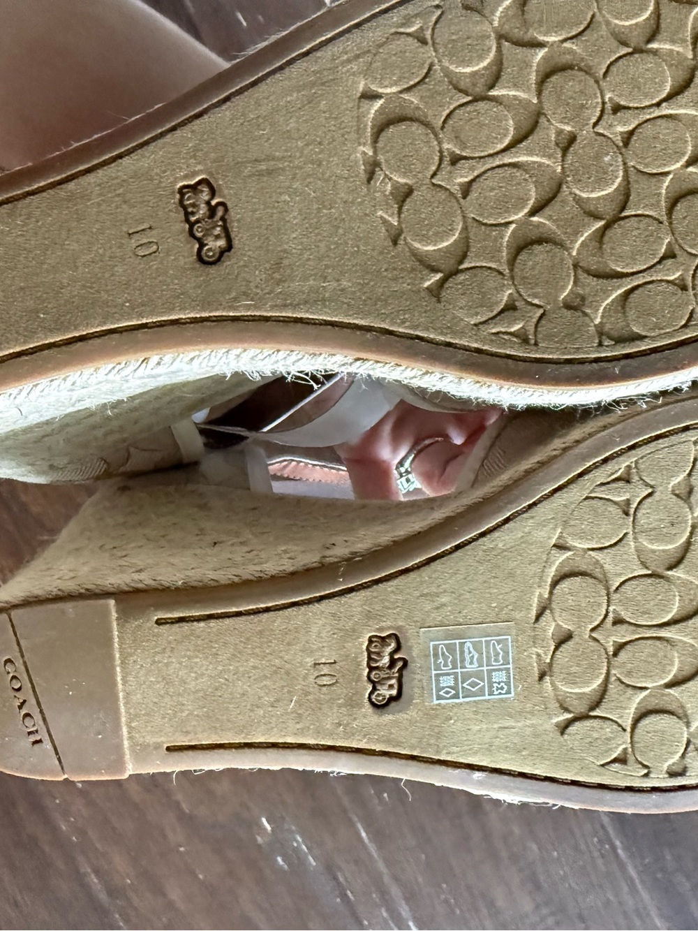 NWOT Coach Raine Espadrille In Signature Jacquard LIGHT KHAKI Size 10 - Picture 7 of 8